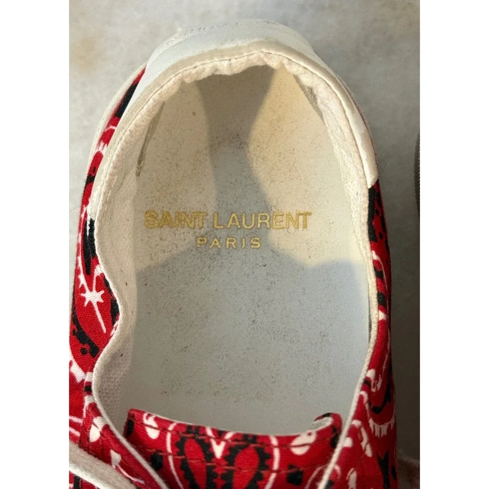 Saint Laurent Red Bandana‎ Paisley Low Top Sneakers